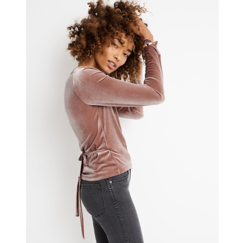 Madewell Velvet Ballet Wrap Top NWT - Picture 2 of 8